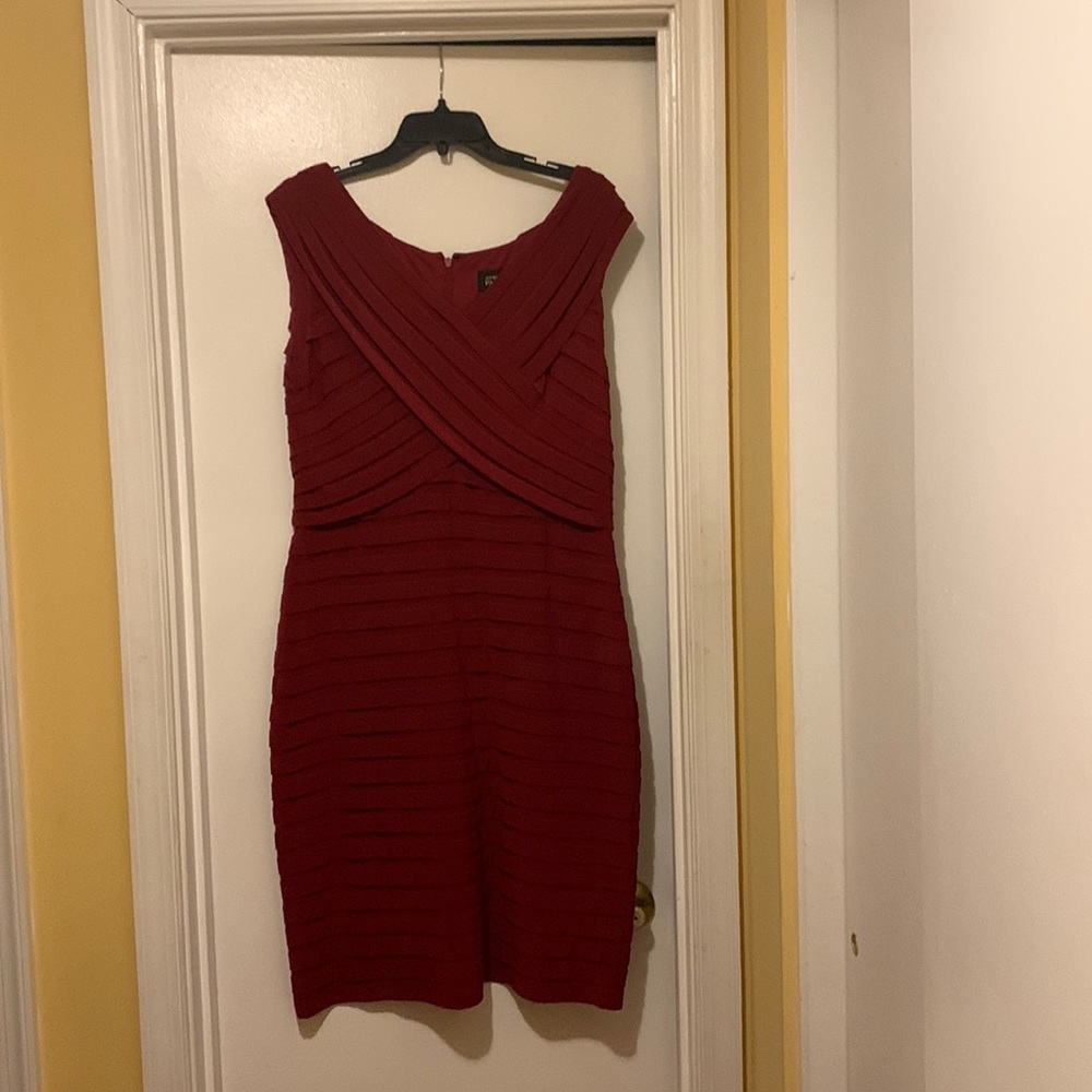 Adrianna Papell burgundy dress, size 16